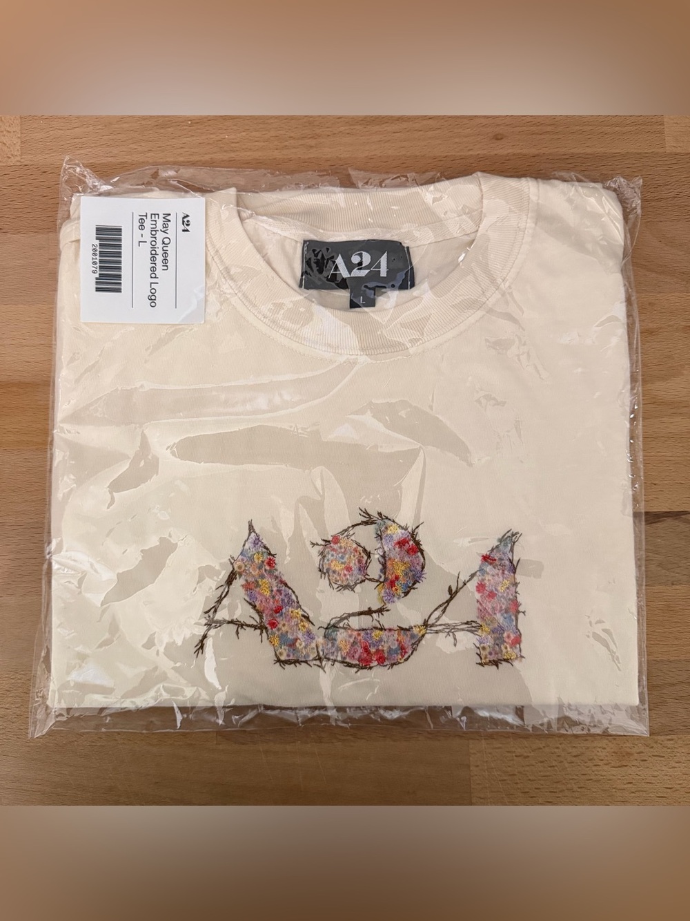 A24 May Queen Embroidered Logo Tee - SIZE LARGE - New